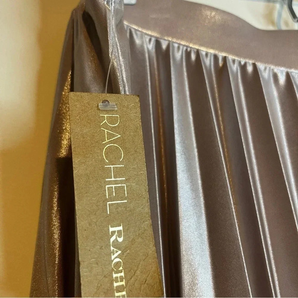 NWT RACHEL ROY Curvy Collection Blush Metallic Pleated Aline Midi Skirt - Picture 4 of 10